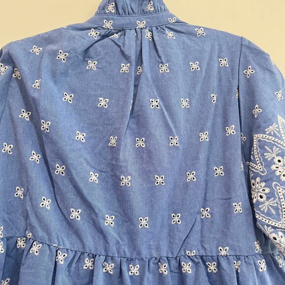 New NWT Tuckernuck Chambray Embroidered Crawford Mini Dress Size XL - Picture 10 of 11